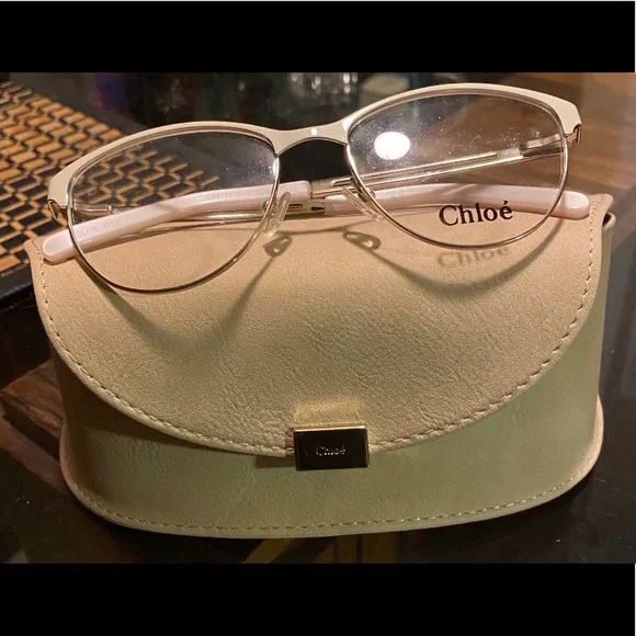 CHloé Glasses silver/Beige CE2121 Chloe CE2121 Beige w/Silver Eyeglasses | Includes FREE Rx Lenses main image 2